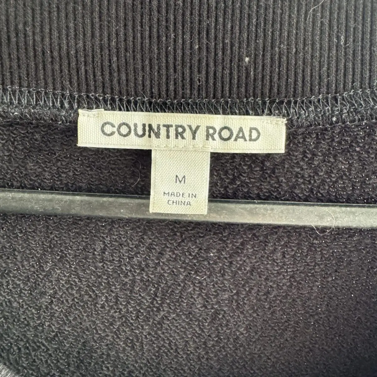 COUNTRY ROAD Black Jumper with Ruching and White Bow