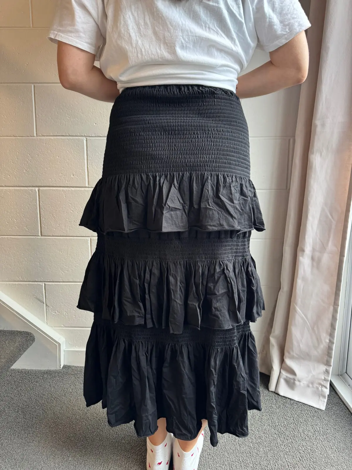 MOOCHI Black Tiered Skirt