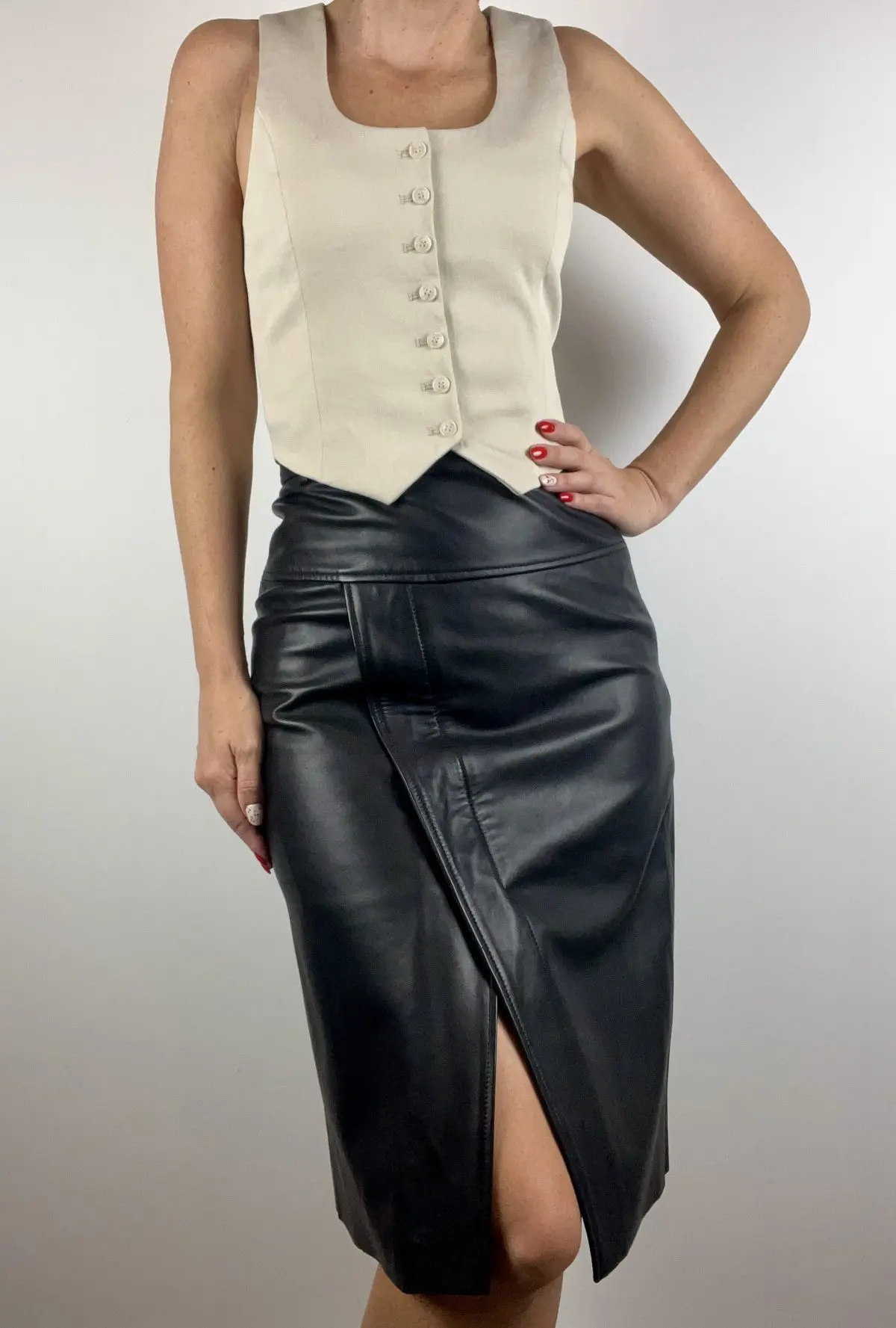 Kate Sylvester Leather Skirt