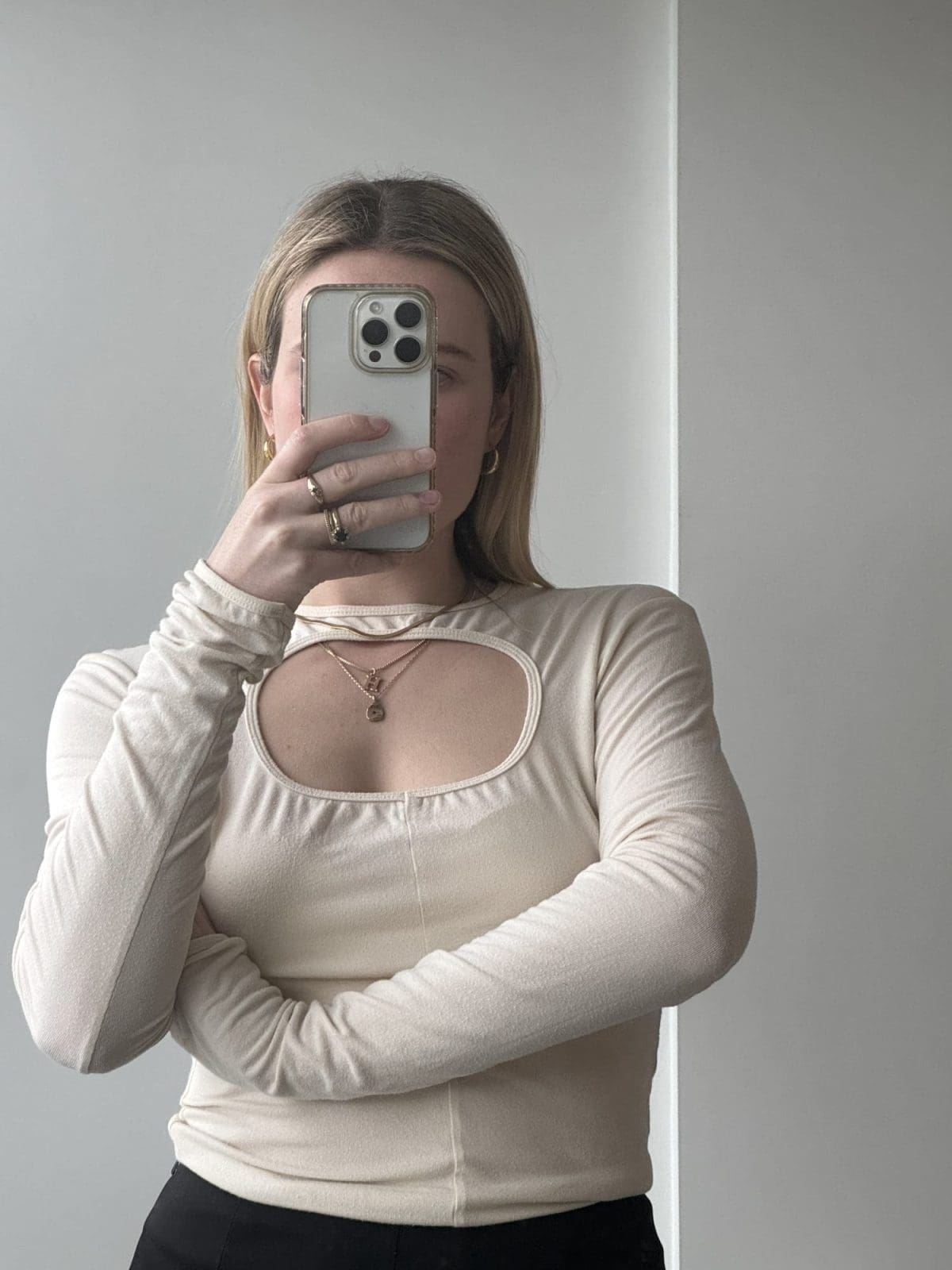 Rachel Mills cream merino top