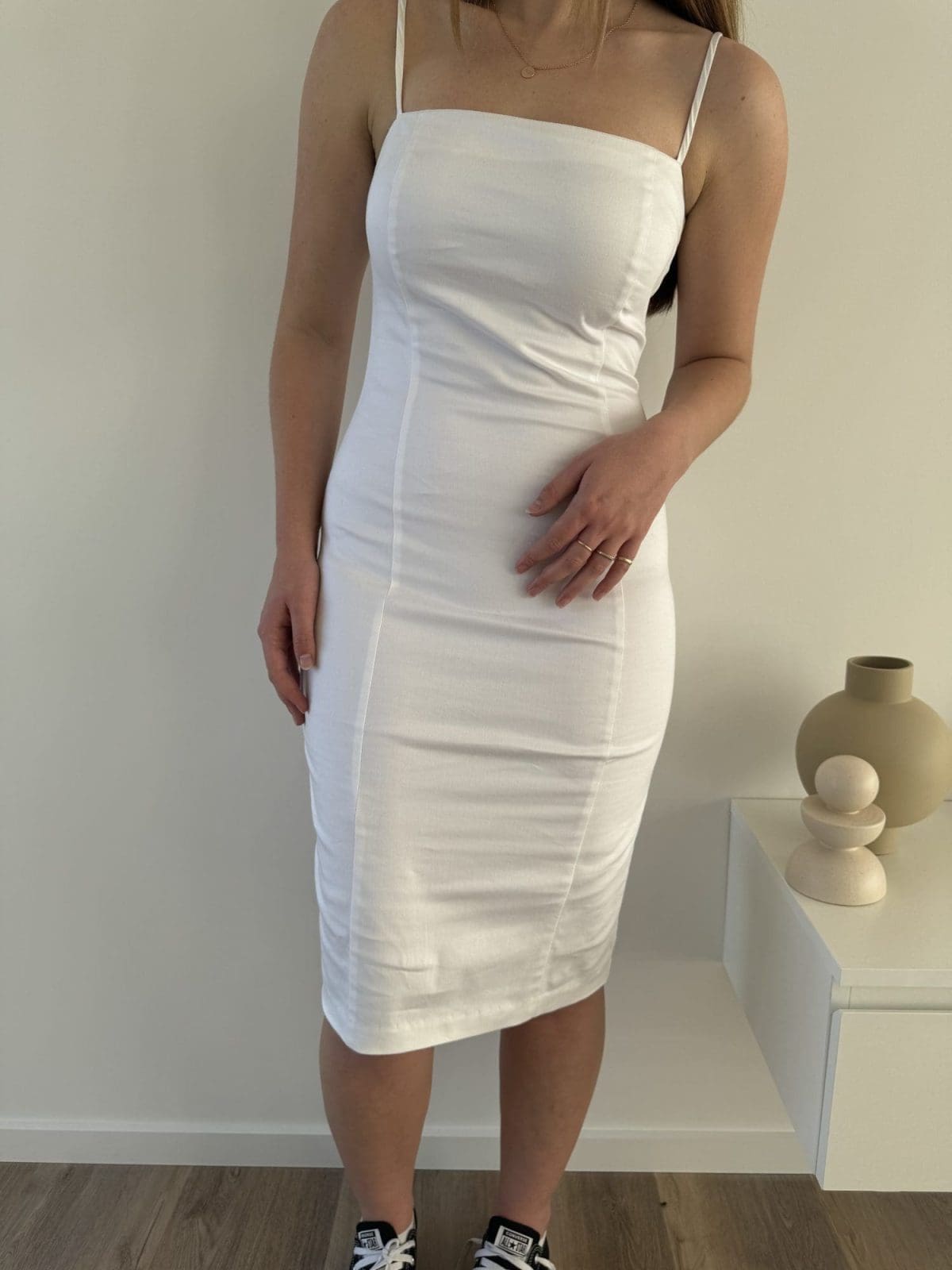 WHITE tight party dress