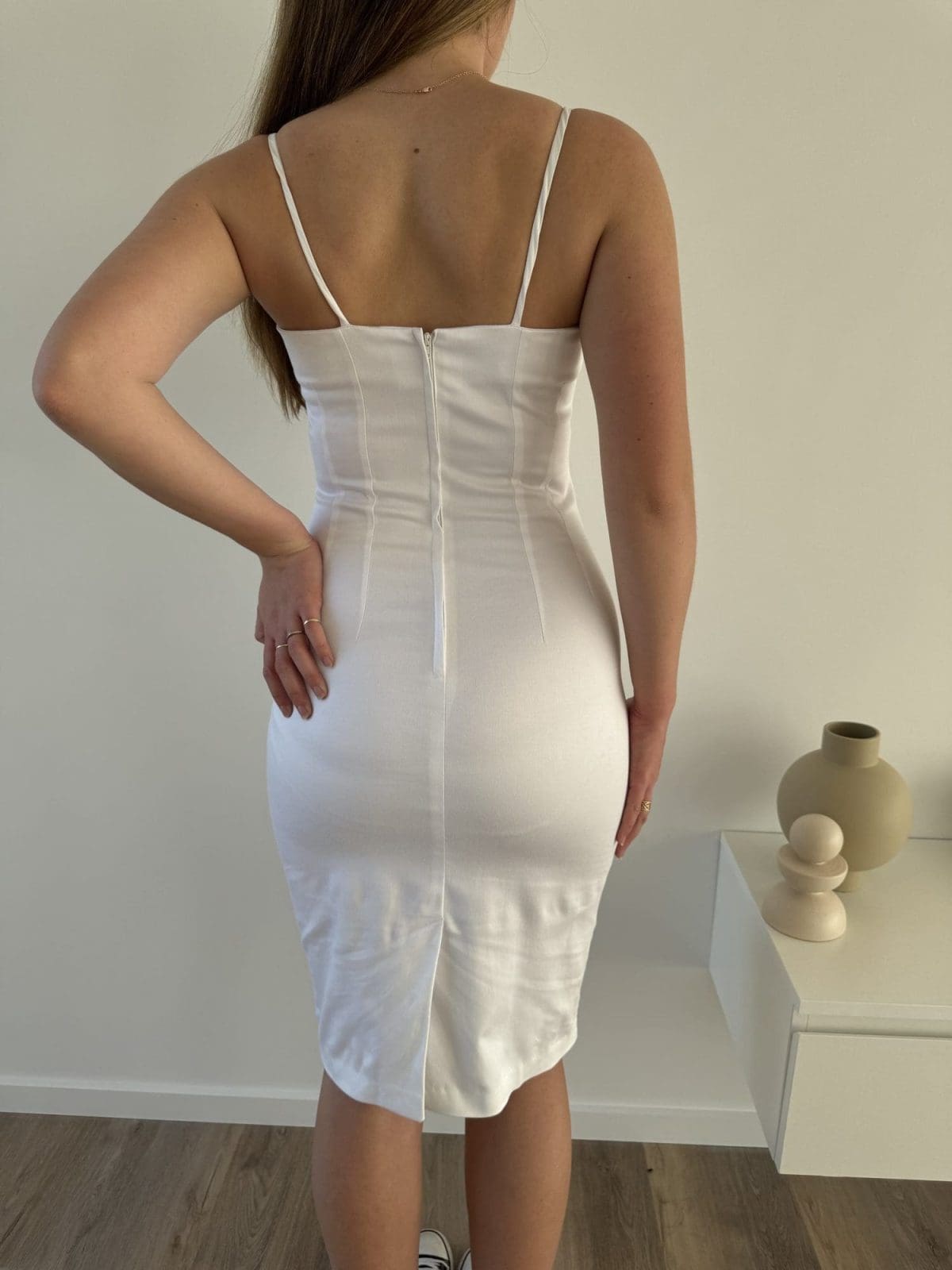 WHITE tight party dress