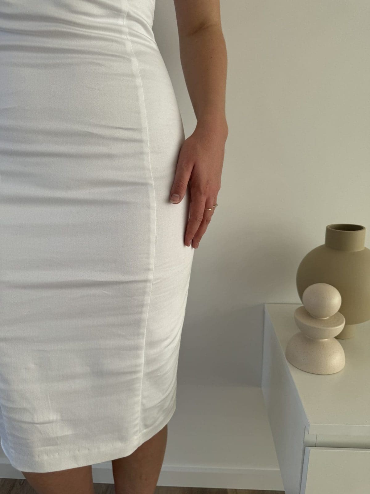 WHITE tight party dress