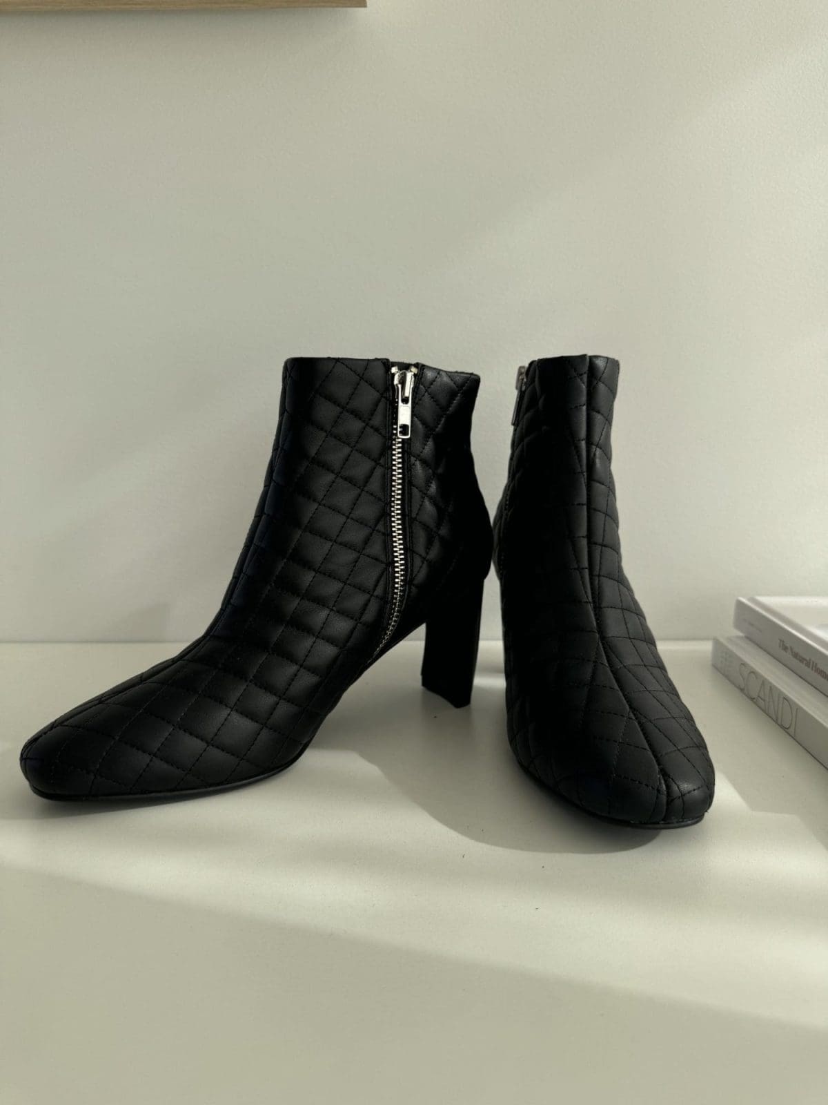 SOLSANA Black Heeled Boots