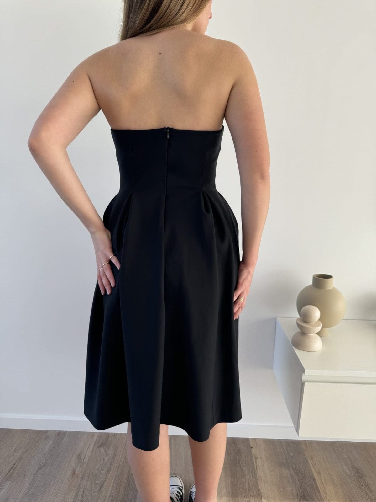 KOOKAI SKATER STRAPLESS BLACK DRESS