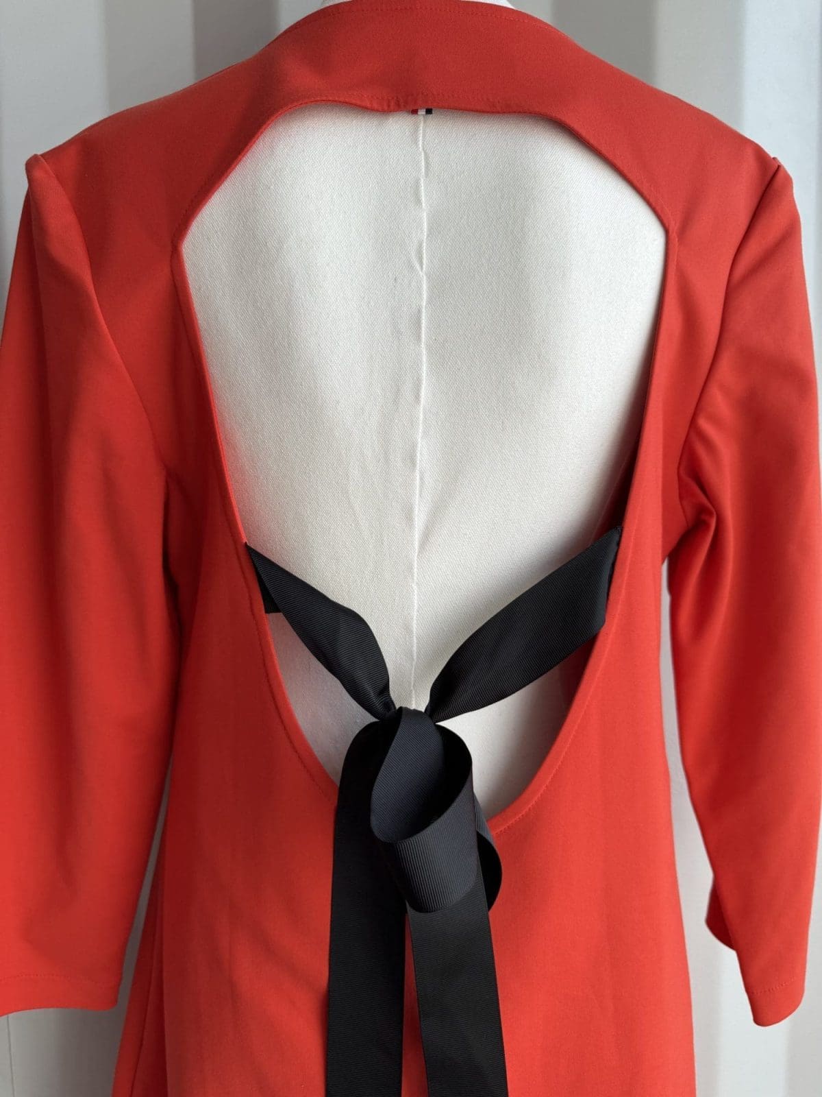 WORLD Orange Dress A/W2017 Open Back with Black Bow