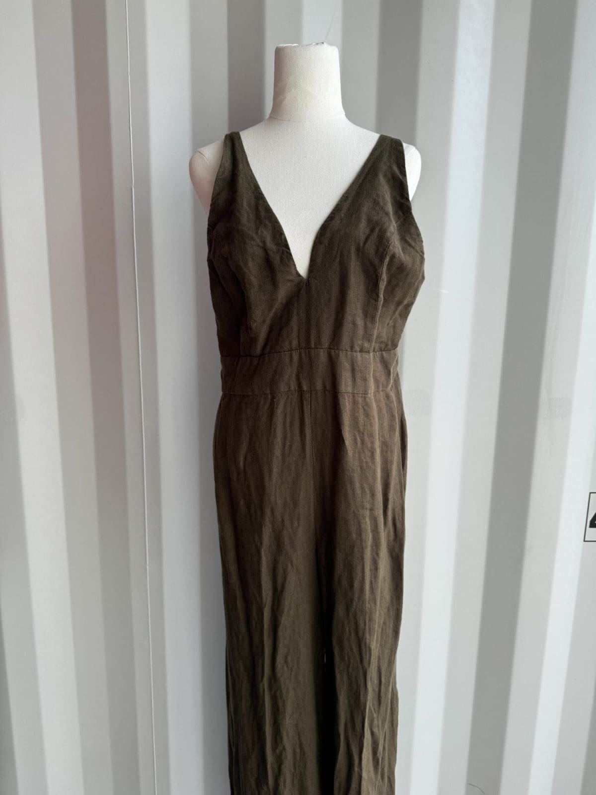 MAX Khaki Linen Jumpsuit