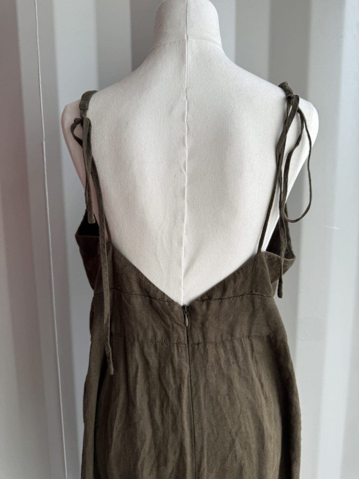 MAX Khaki Linen Jumpsuit