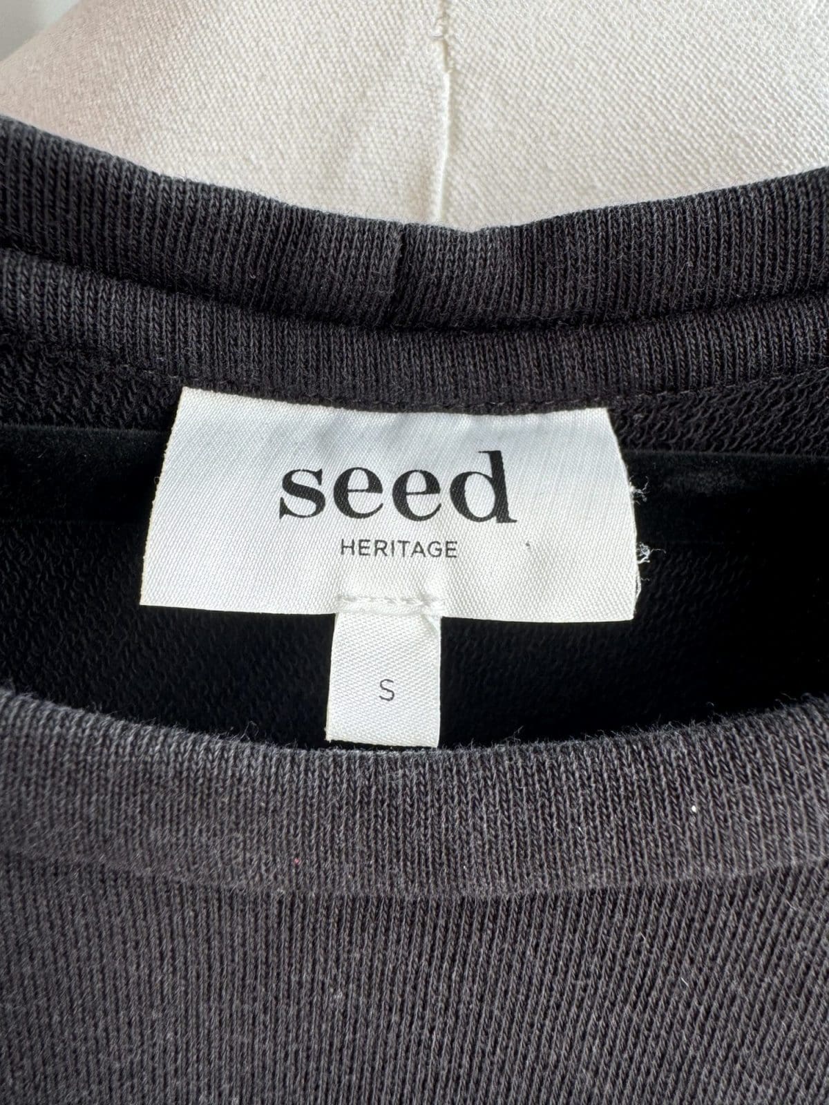 SEED Black Jumper with ruffled hem