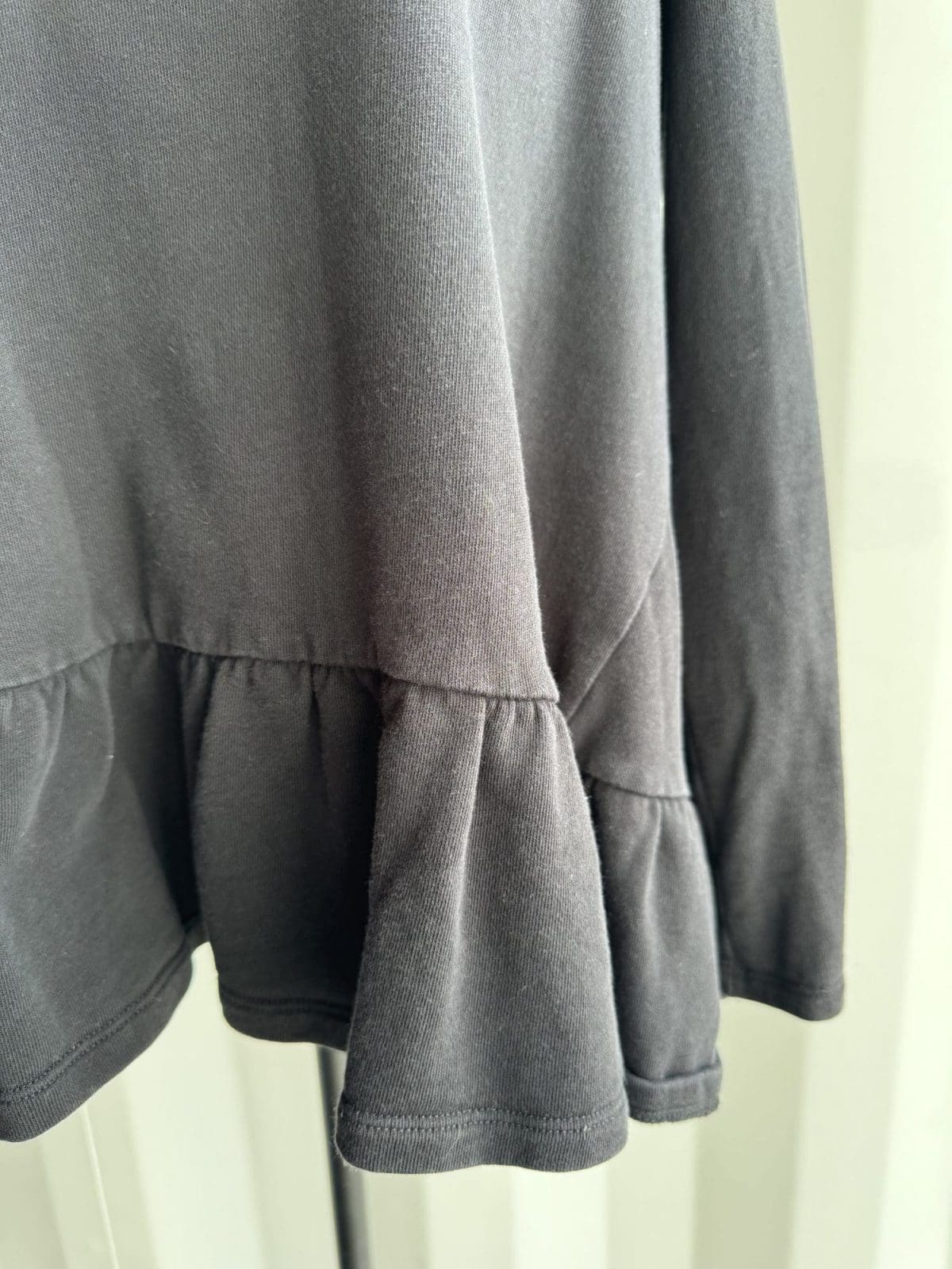 SEED Black Jumper with ruffled hem