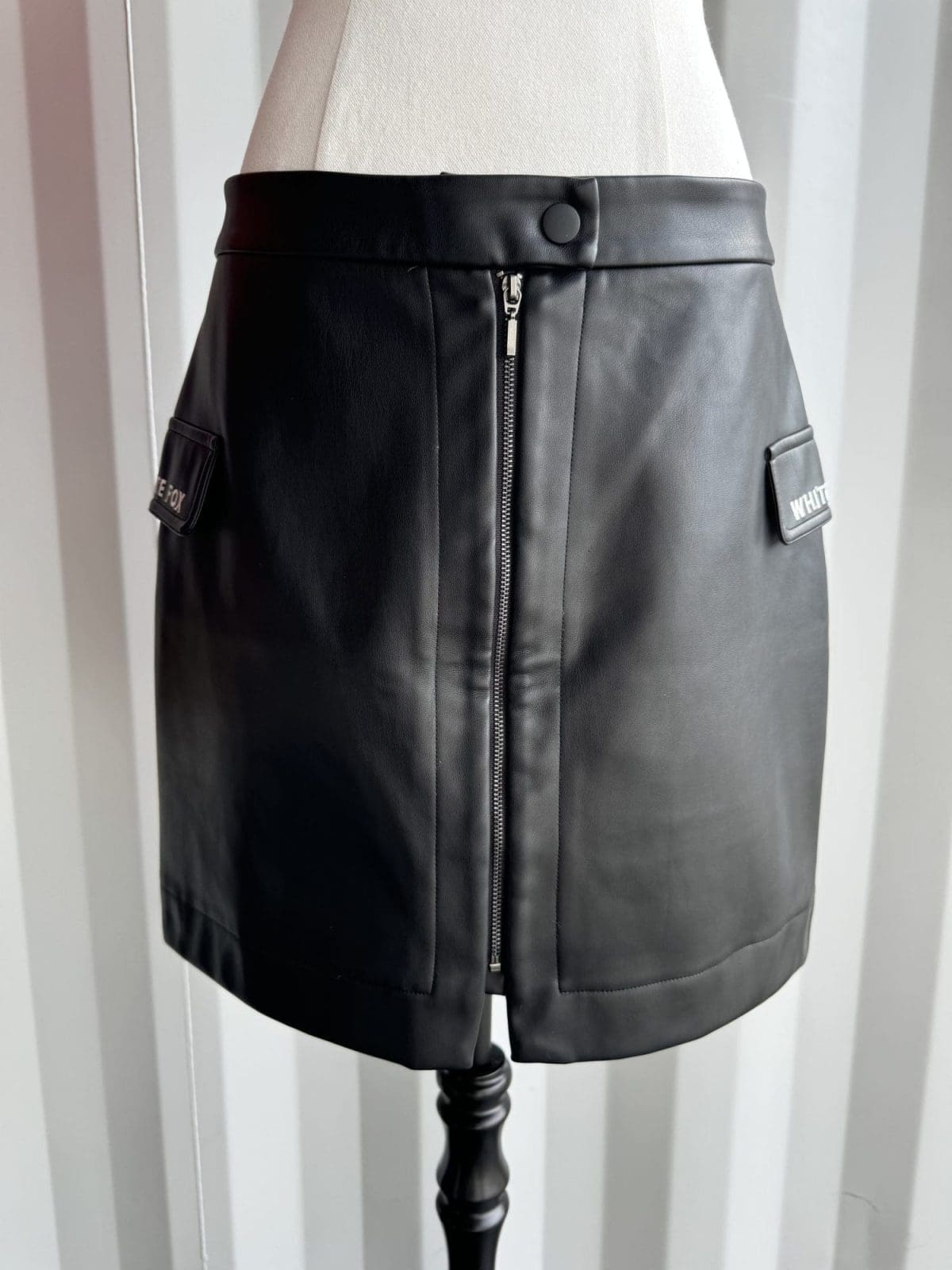 WHITE FOX Boutique Black Leather Skirt