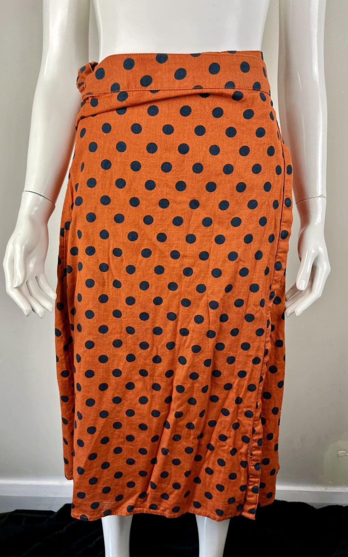 ONLY Orange Polka Dot Wrap Skirt