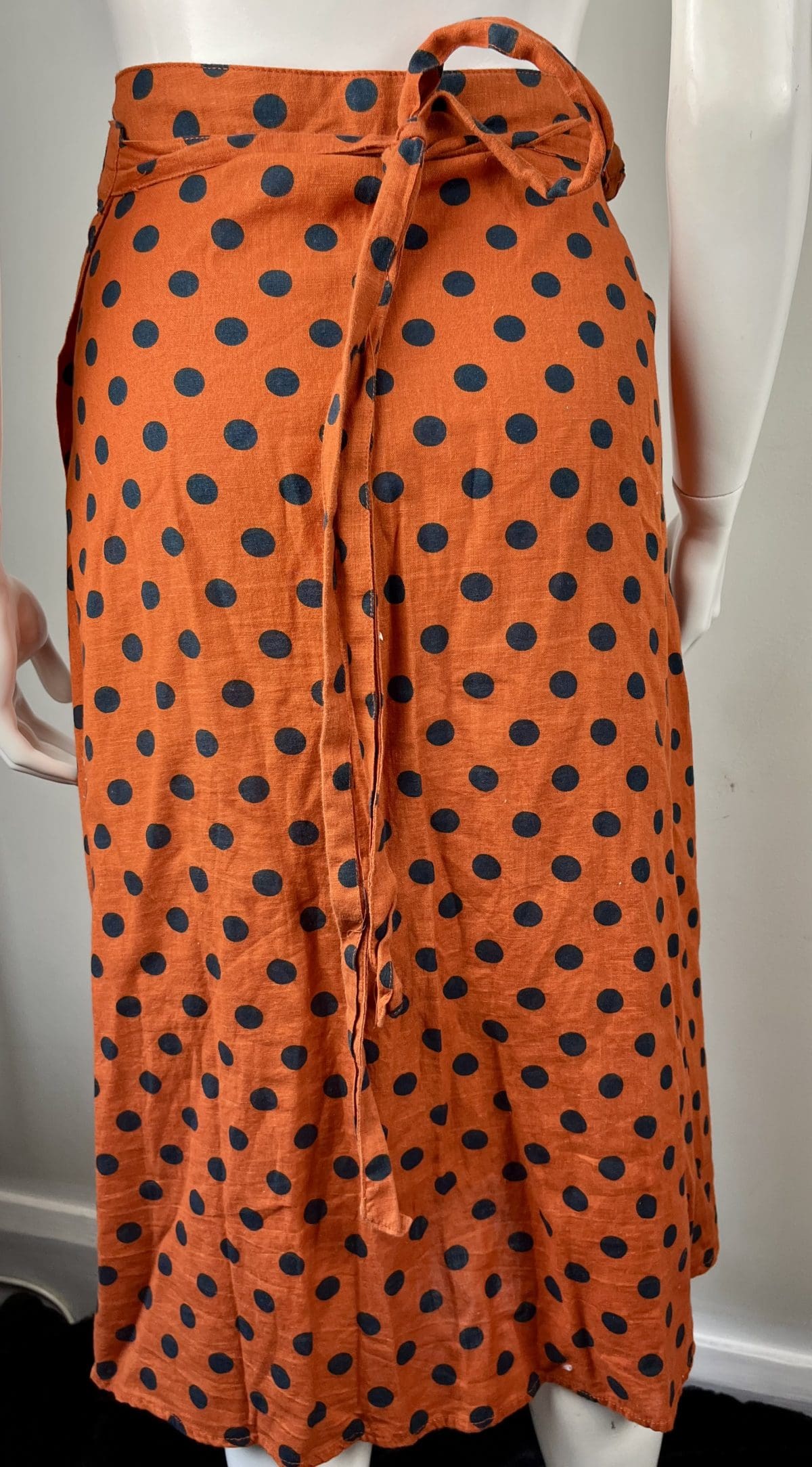 ONLY Orange Polka Dot Wrap Skirt