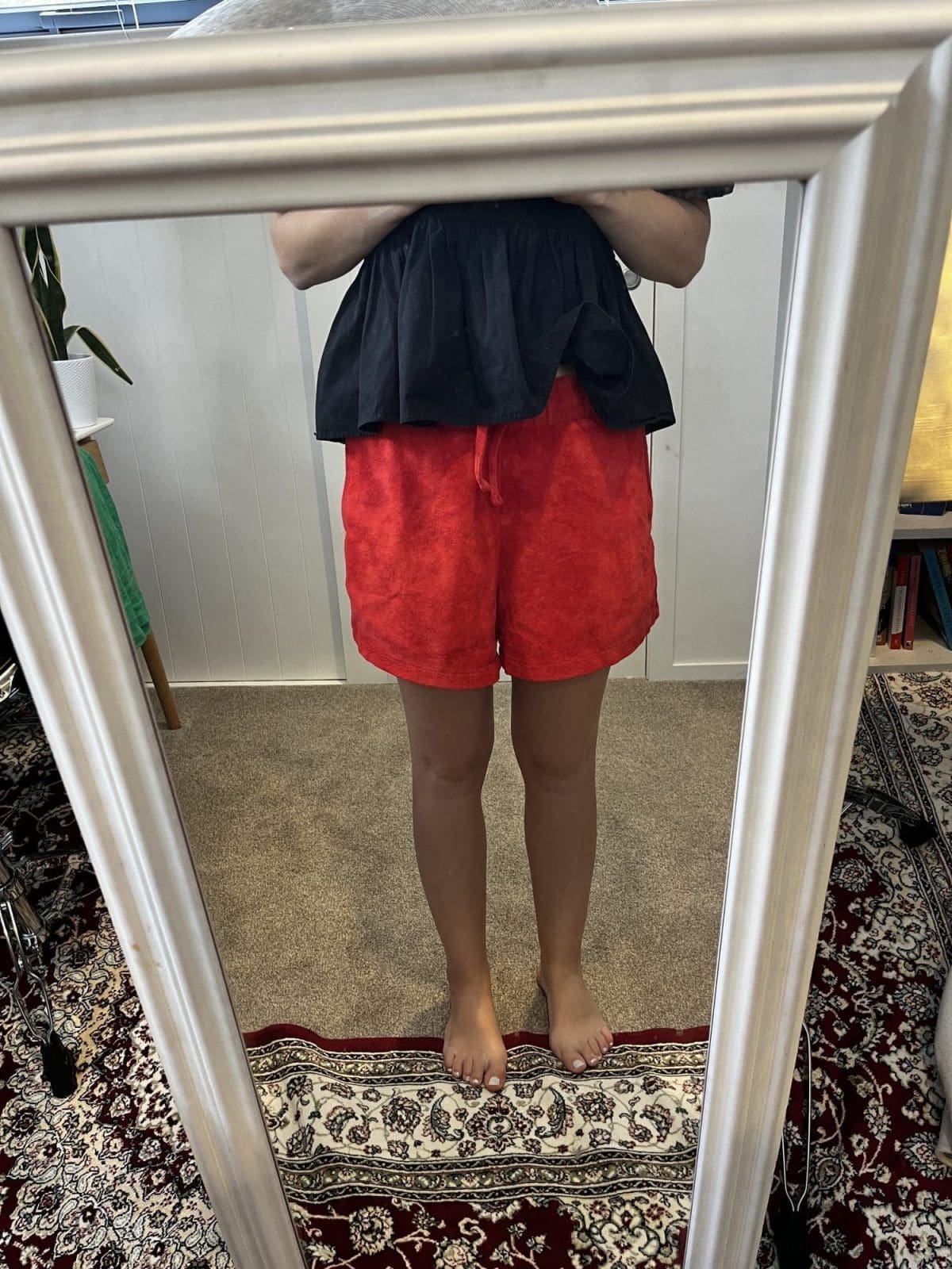 Red Terry Towelling Shorts