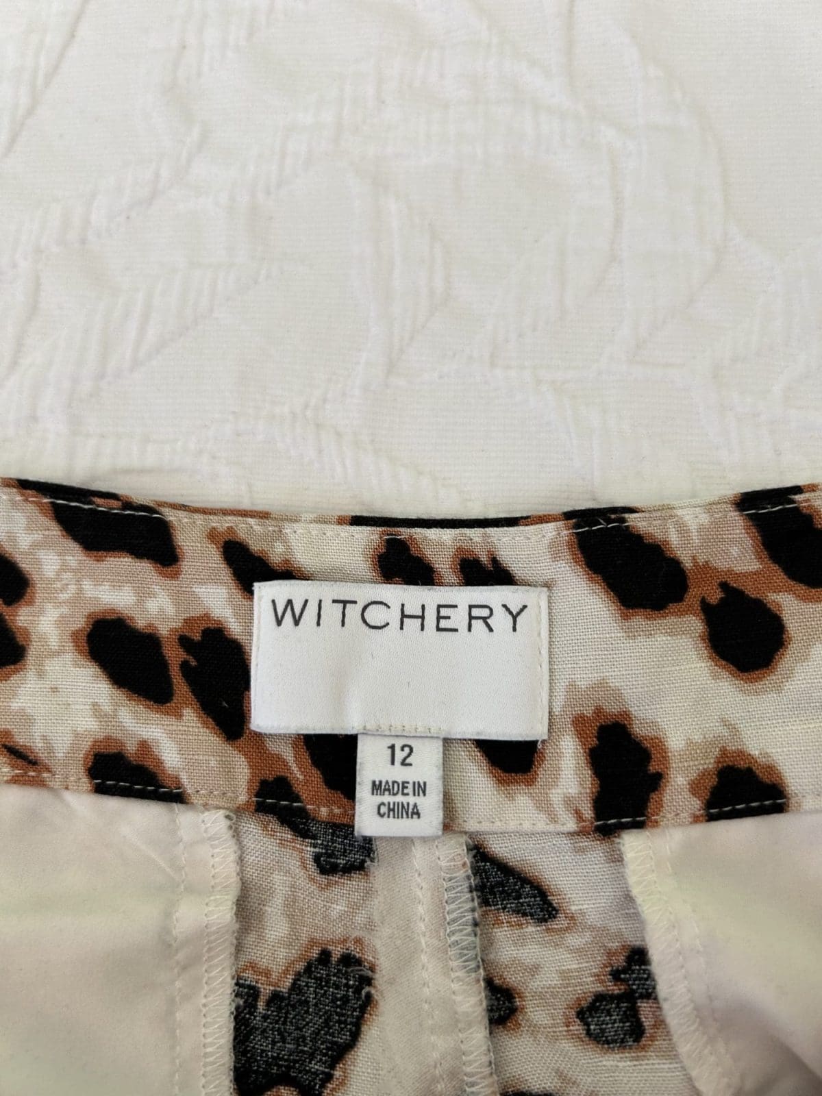 Witchery Animal Print Shorts with side buttons