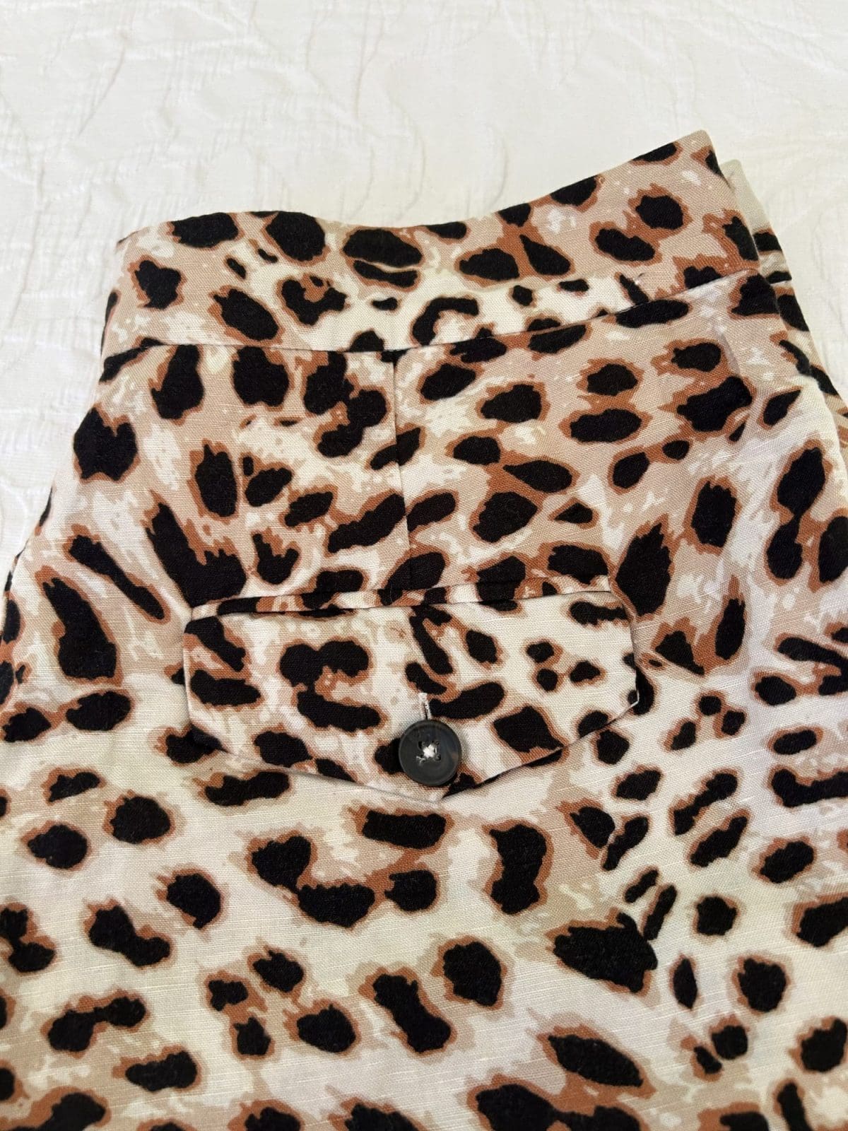 Witchery Animal Print Shorts with side buttons