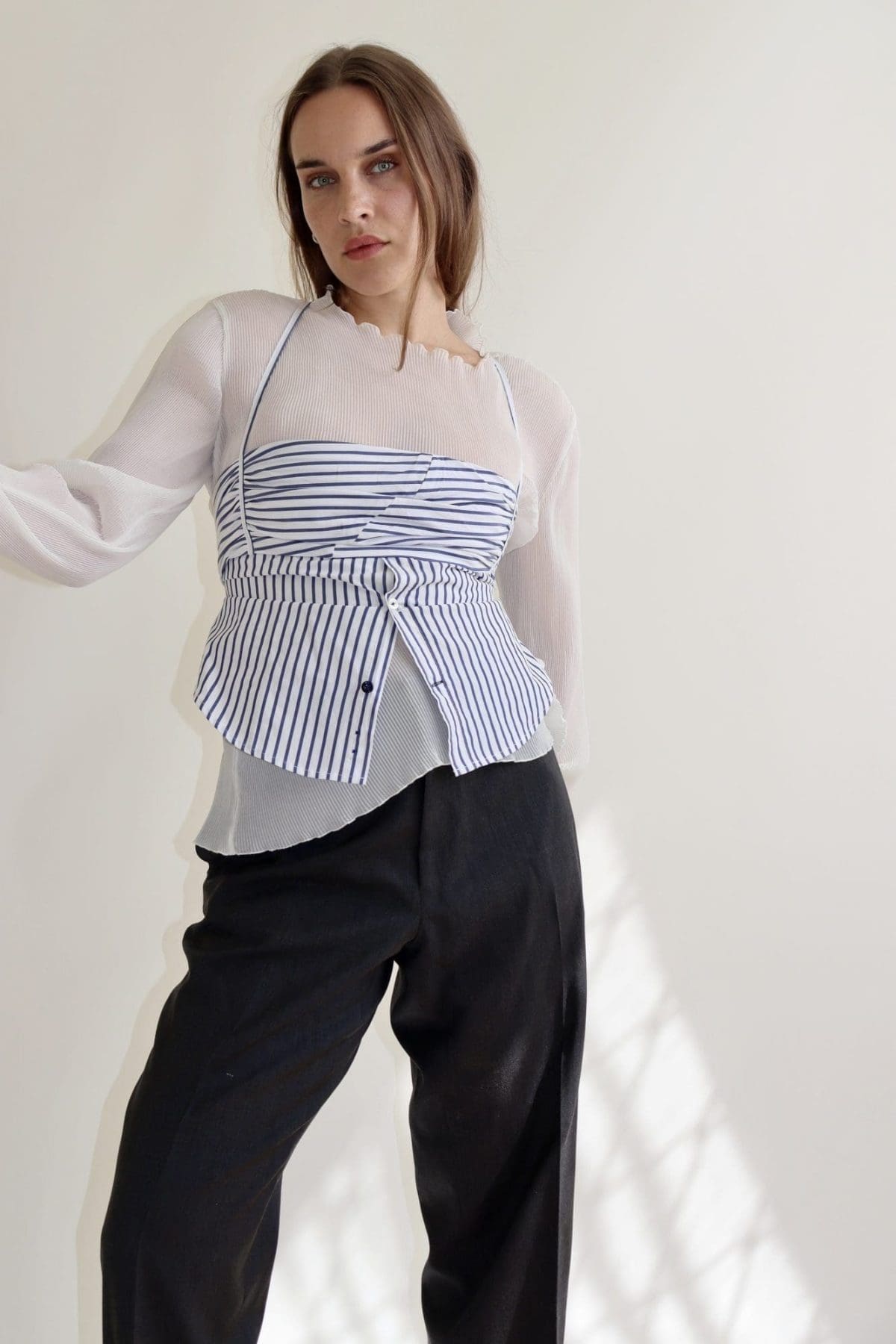 Blue Striped Tobi Top