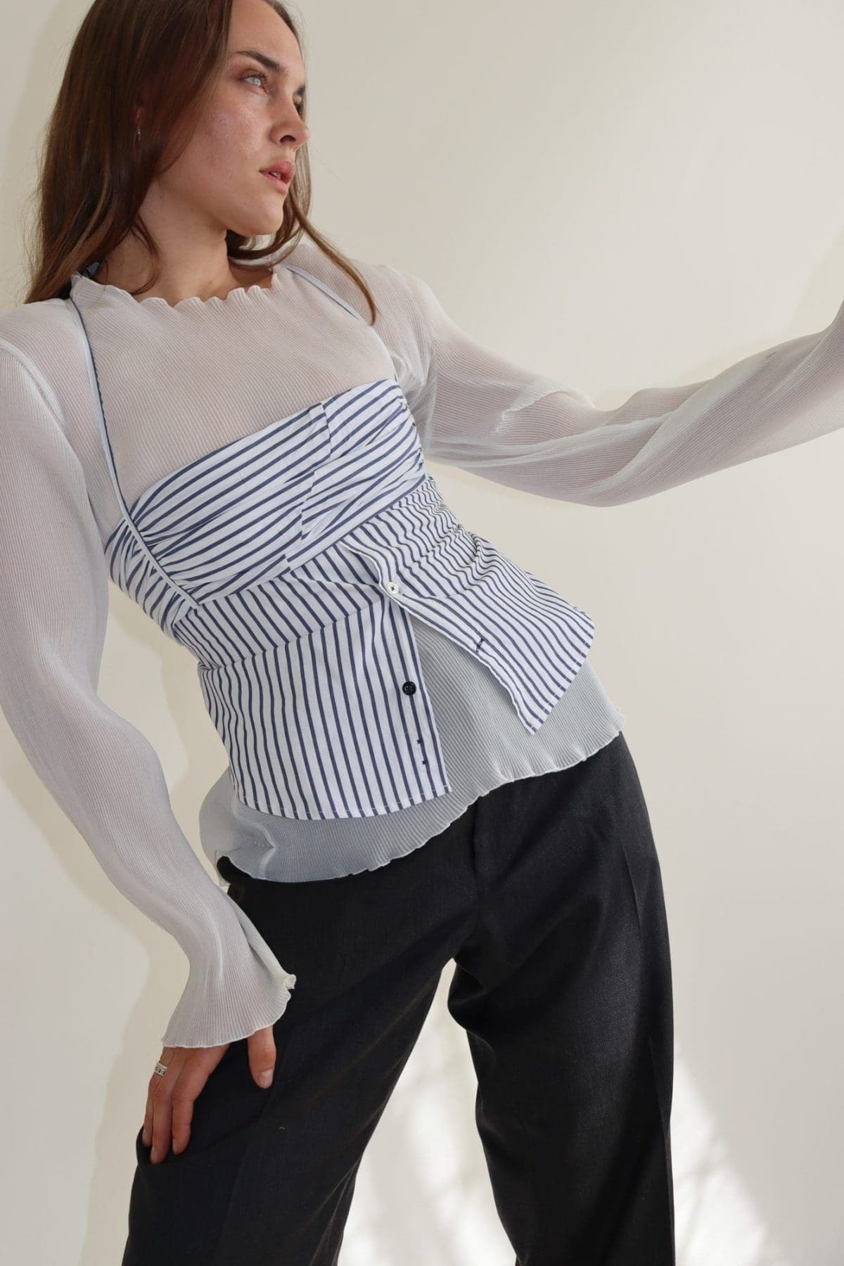 Blue Striped Tobi Top