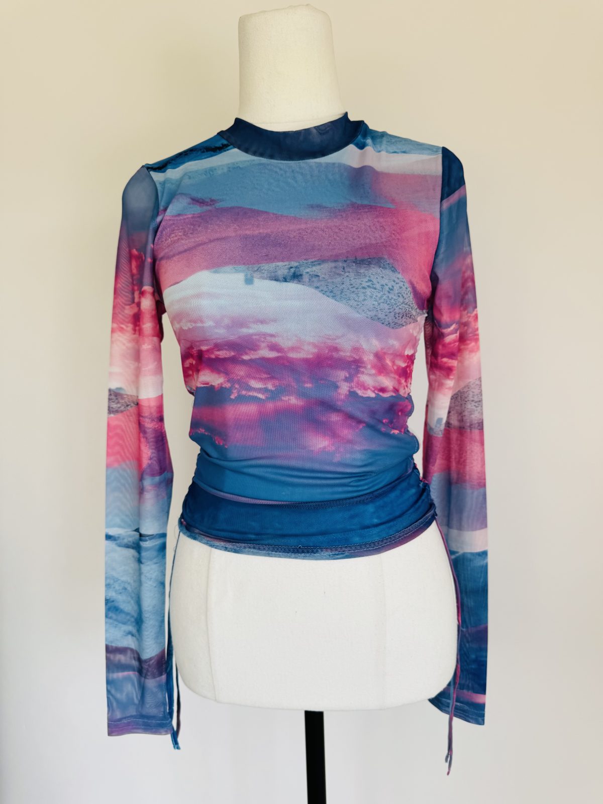 ALLY Abstract Mesh Long Sleeve Top NEW