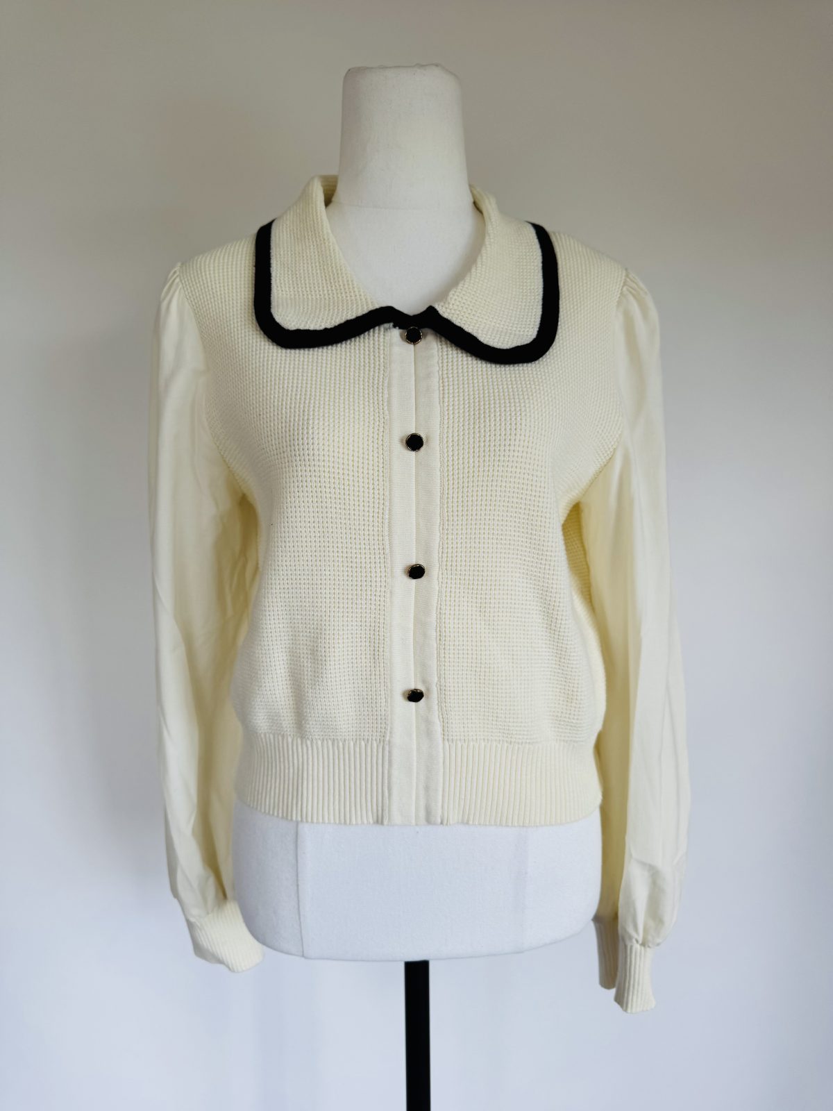 Cream cardigan with collar