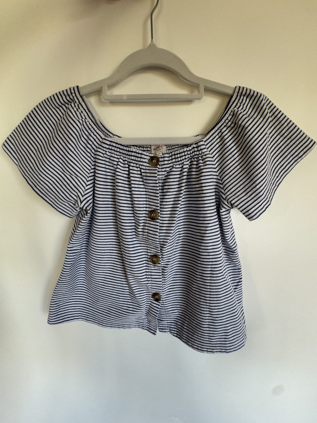 SEED Kids Blue and white stripped tshirt